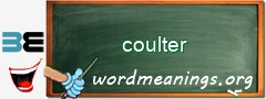 WordMeaning blackboard for coulter